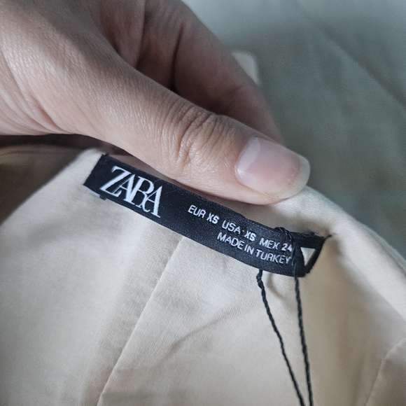 ZARA Strapless Bodice Top Beige Contemporary XS NWT - Picture 4 of 5
